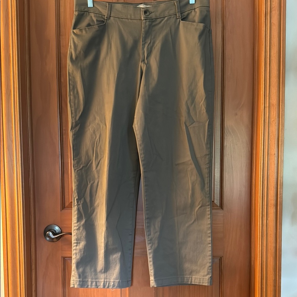 Lee Tan Cotton Pants Straight Leg